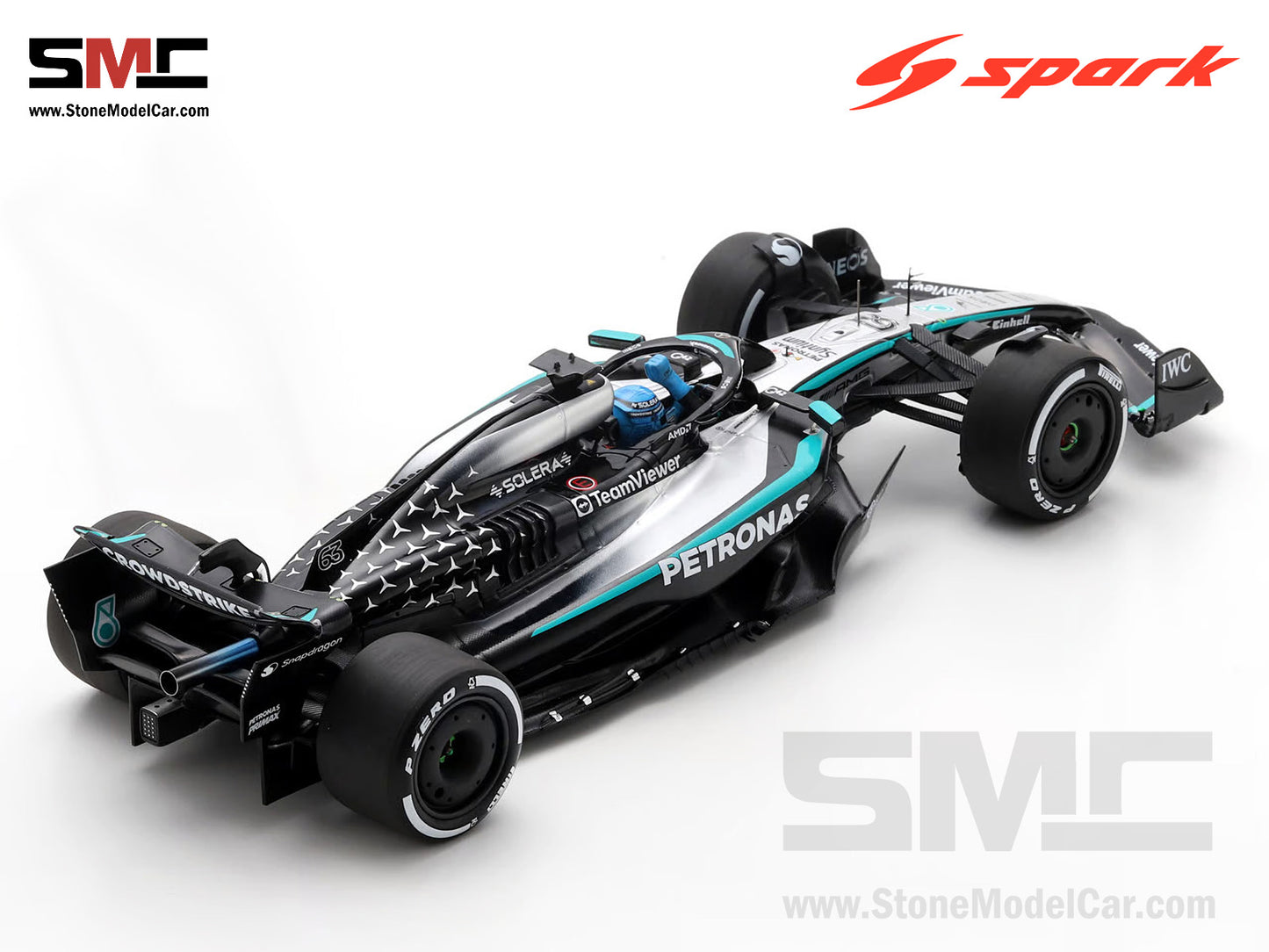 [Pre-Order] Mercedes F1 W16 E Performance #63 George Russell Canadian GP Winner 2025 Spark 1:18 18S1013