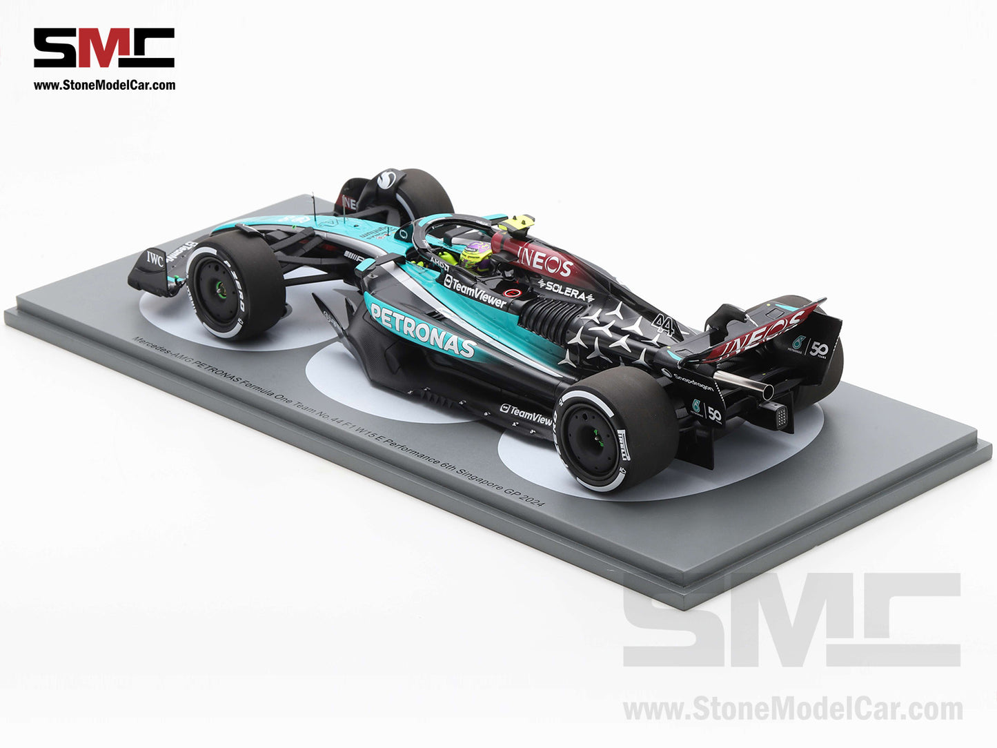 [Pre-Order] Mercedes F1 W15 #44 7x World Champion Lewis Hamilton Singapore GP 2024 350th Race 1:18 Spark 18S667