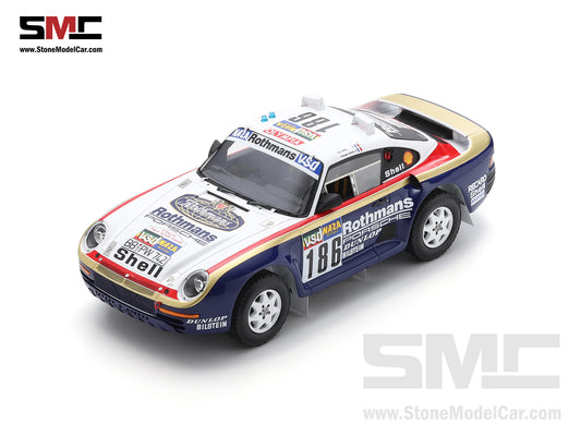 Porsche 959 No.186 Winner Paris Dakar Rally 1986 - R. Metge - D. Lemoine 1:18 Spark 18S789