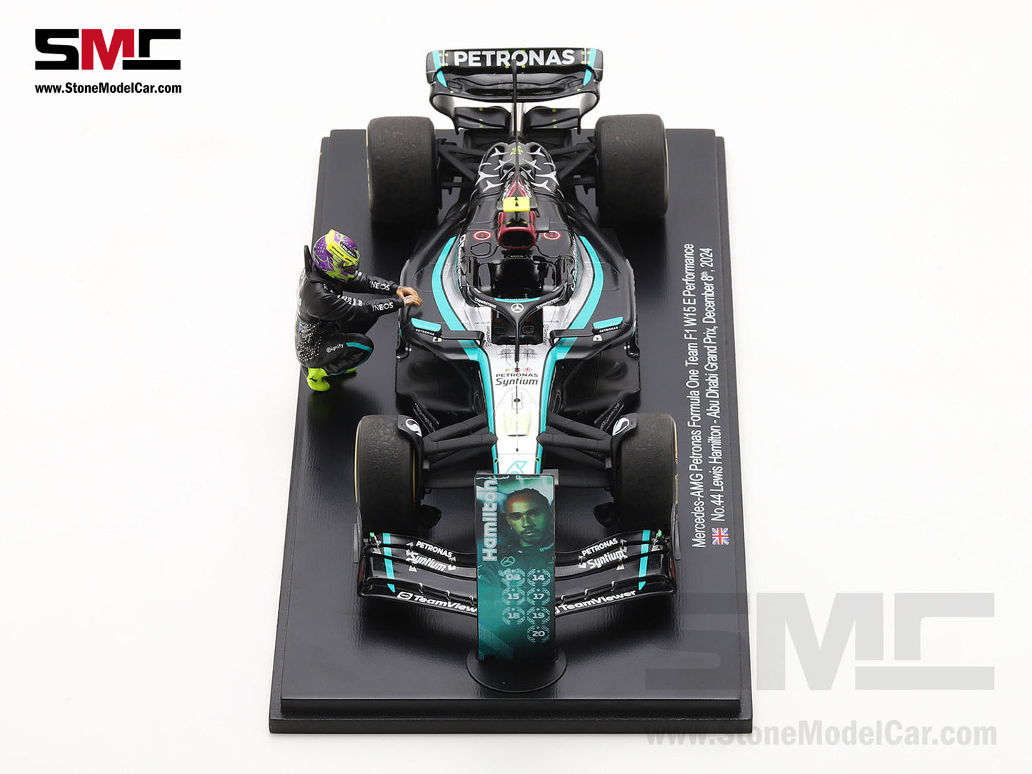 [Pre-Order] Mercedes F1 W15 #44 7x World Champion Lewis Hamilton Abu Dhabi GP 2024  1:18 Spark Figure Special Edition