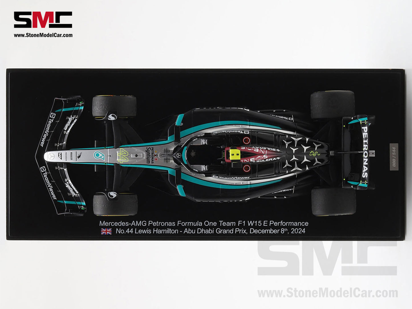 [Pre-Order] Mercedes F1 W15 #44 7x World Champion Lewis Hamilton Abu Dhabi GP 2024  1:18 Spark Figure Special Edition