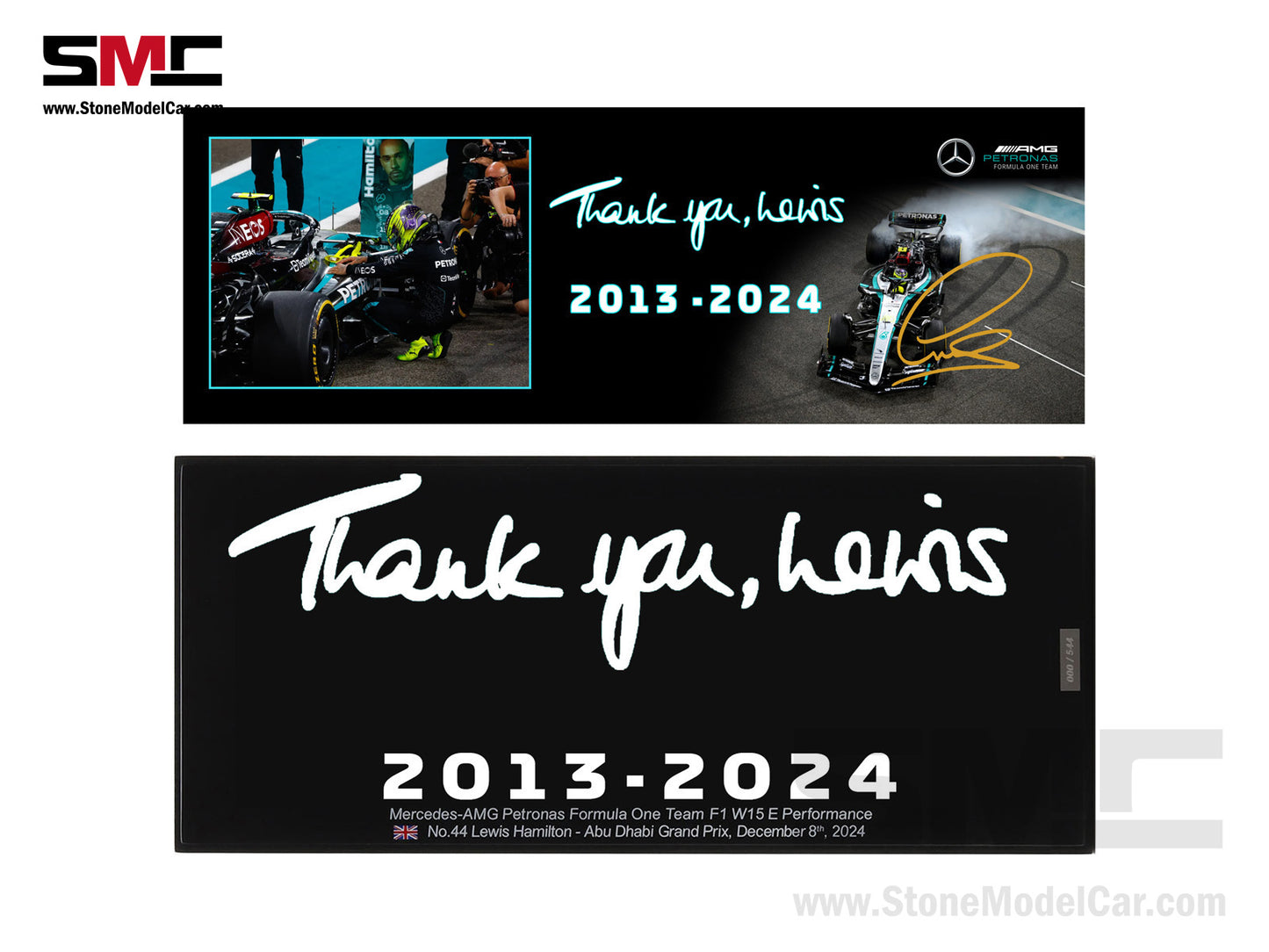 [Pre-Order] Mercedes F1 W15 #44 7x World Champion Lewis Hamilton Abu Dhabi GP 2024  1:18 Spark Figure Special Edition