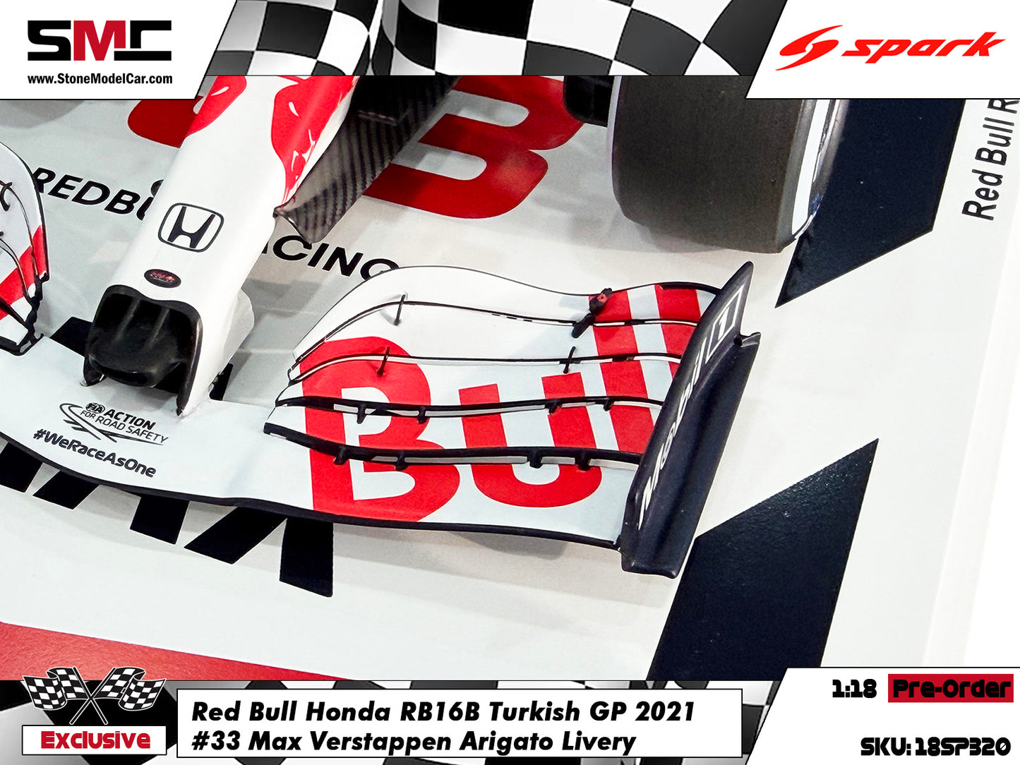 [Pre-Order] Red Bull F1 RB16B #33 Max Verstappen 2021 World Champion Turkish GP Special Livery 1:18 Spark Special 18SP320