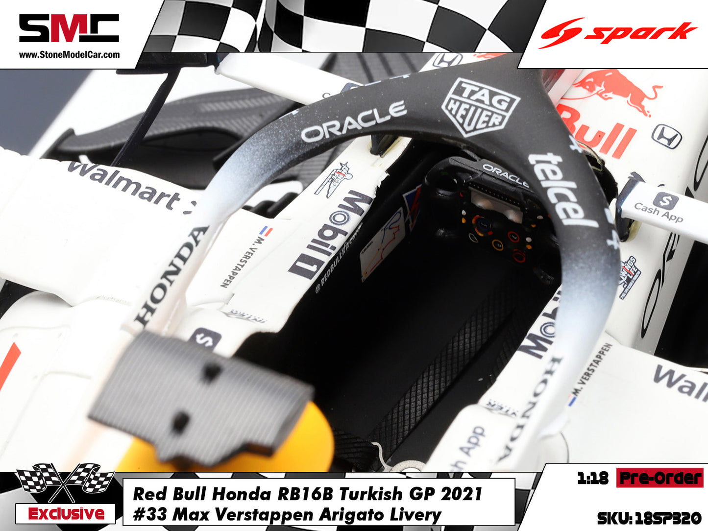 [Pre-Order] Red Bull F1 RB16B #33 Max Verstappen 2021 World Champion Turkish GP Special Livery 1:18 Spark Special 18SP320