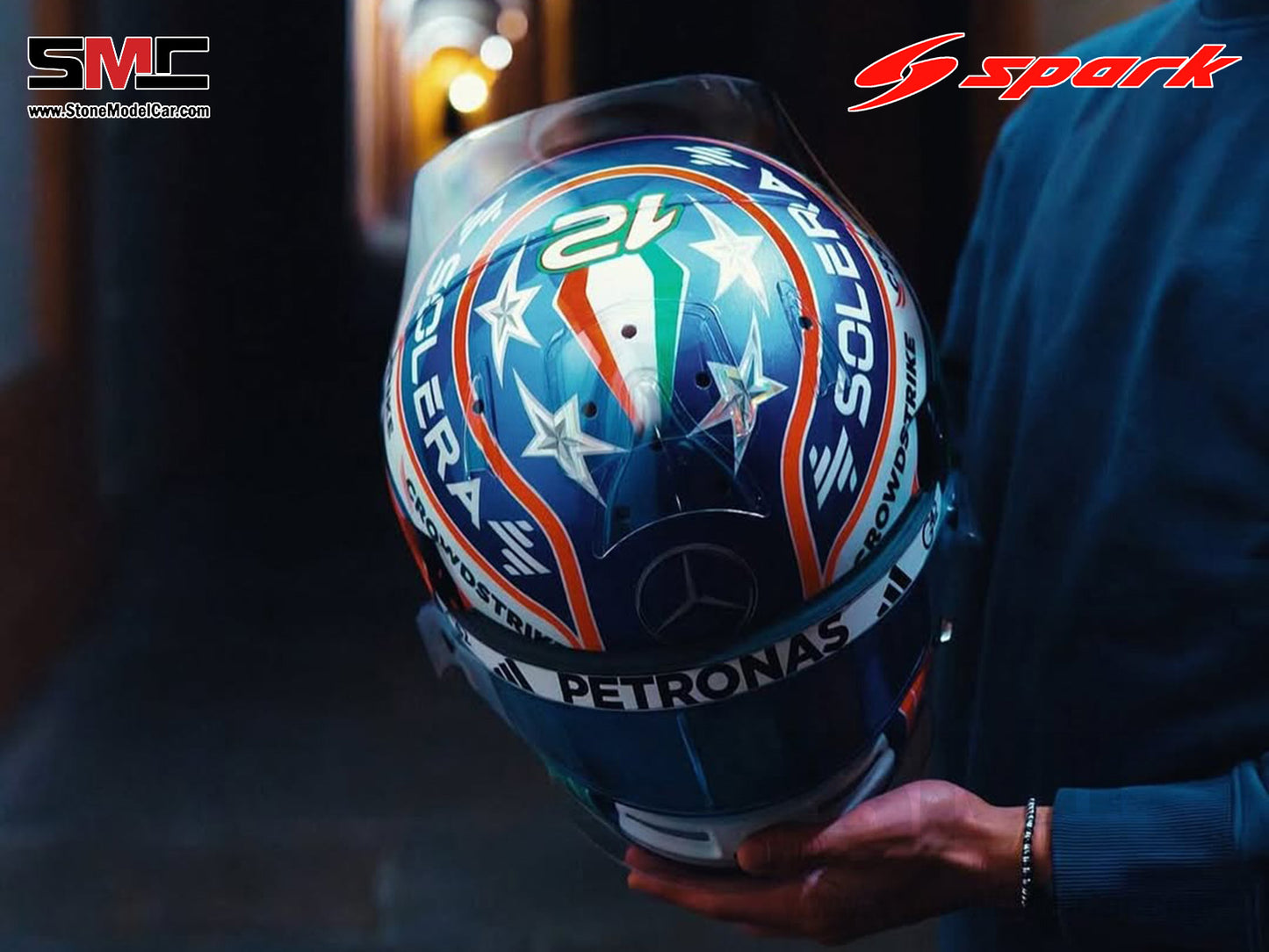 [Pre-Order] Mercedes F1 W16 #12 Kimi Antonelli Emilia-Romagna GP 2025 Home Race Spark 1:5 Helmet