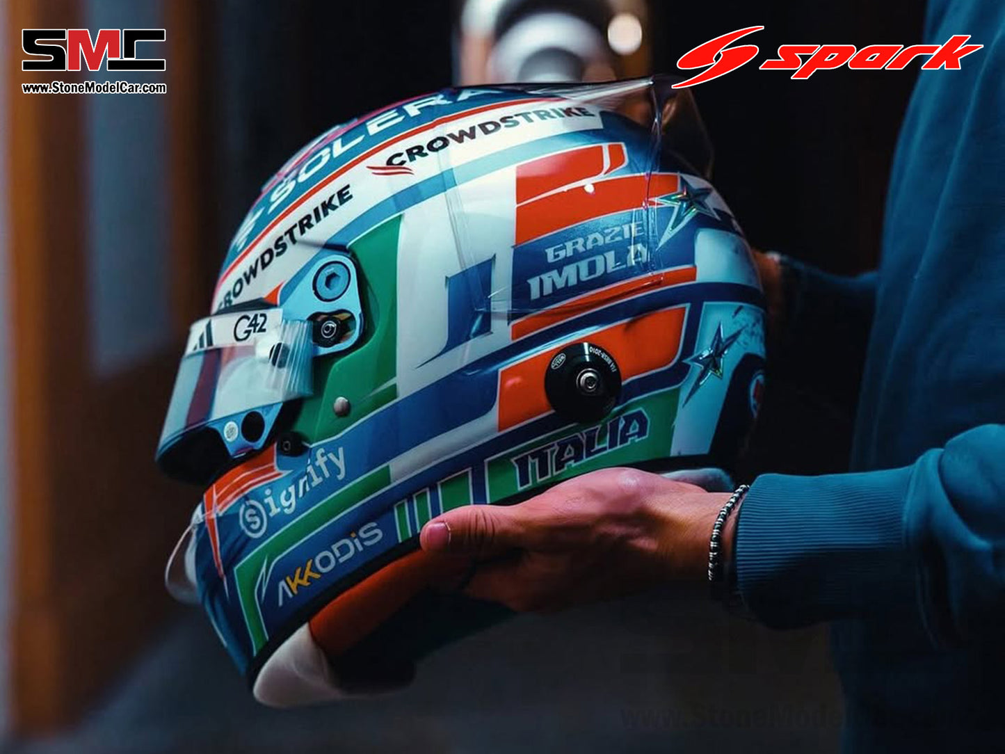[Pre-Order] Mercedes F1 W16 #12 Kimi Antonelli Emilia-Romagna GP 2025 Home Race Spark 1:5 Helmet