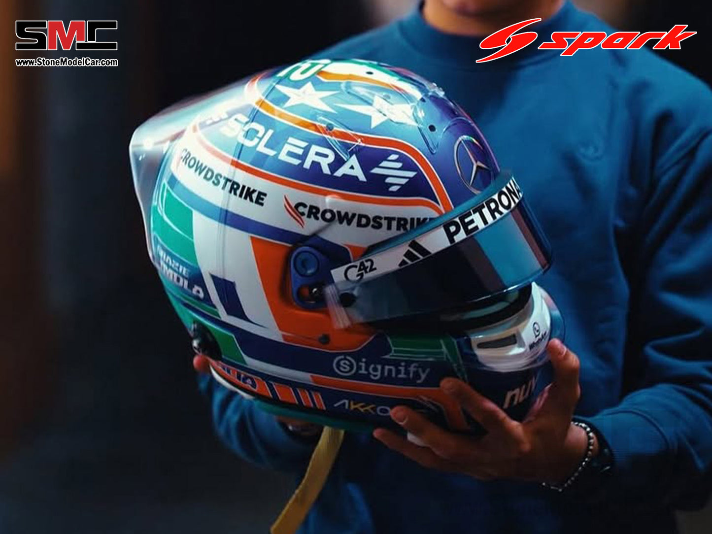 [Pre-Order] Mercedes F1 W16 #12 Kimi Antonelli Emilia-Romagna GP 2025 Home Race Spark 1:5 Helmet