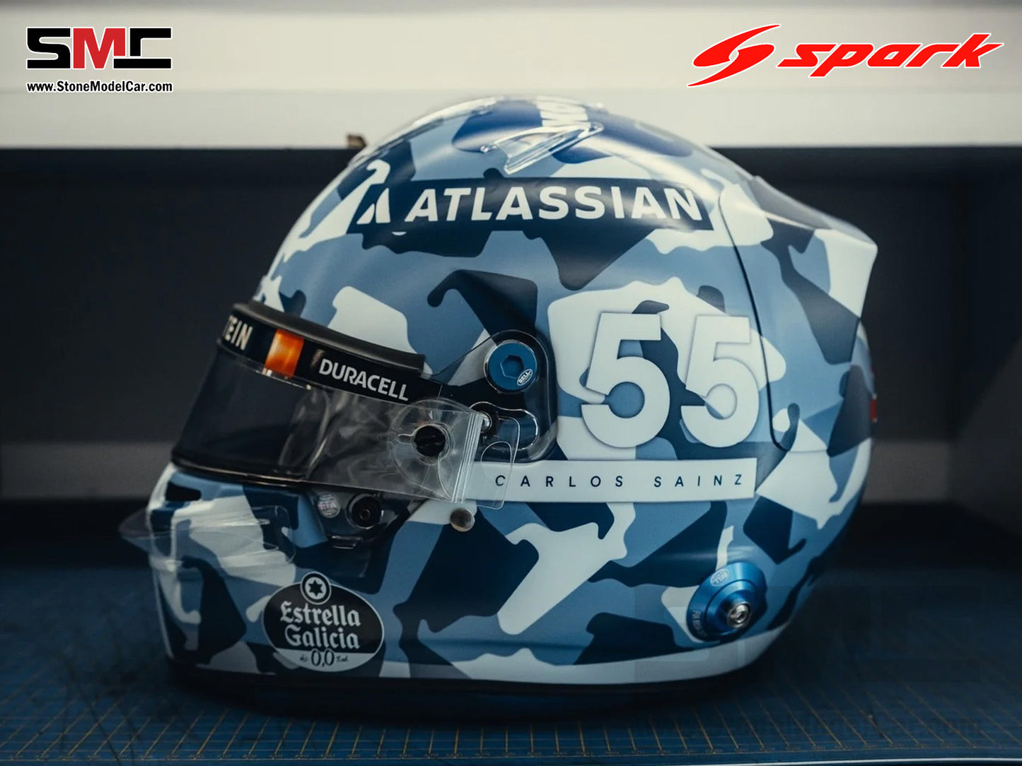 [Pre-Order] Williams F1 FW47 #55 Carlos Sainz British GP 2025 Spark 1:5 Miniature Helmet