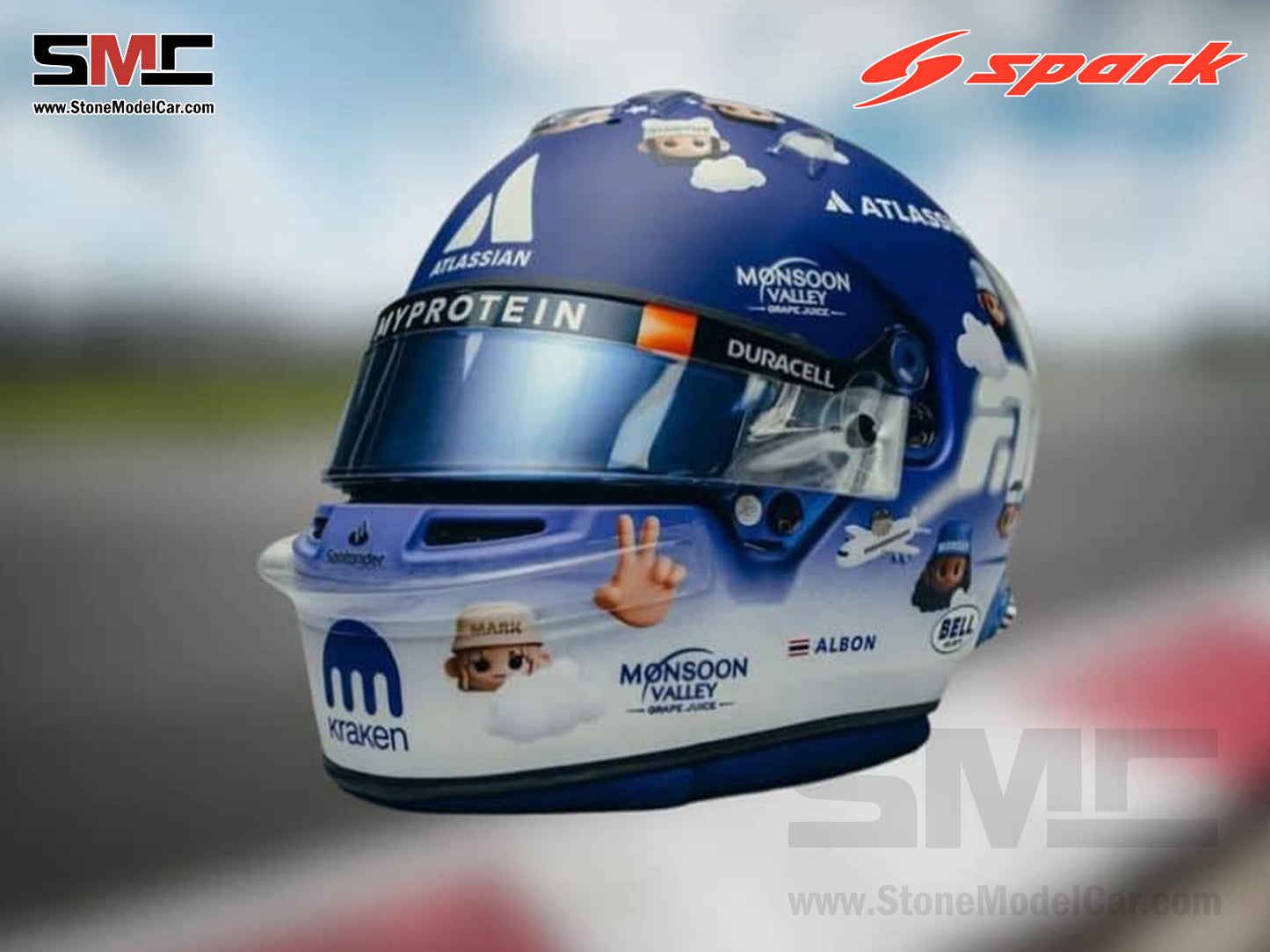 [Pre-Order] Williams F1 FW47 #23 Alexander Albon British GP 2025 Spark 1:5 Miniature Helmet