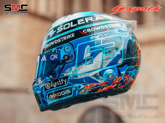 Mercedes F1 W16 #63 George Russell Azerbaijan GP 2025 Spark 1:5 Miniature Helmet