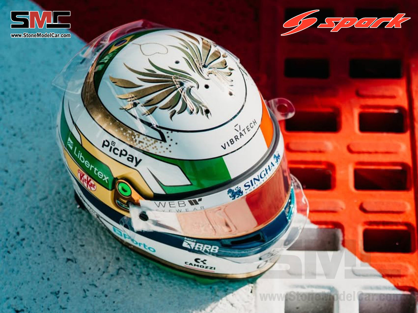 [Pre-Order] Stake F1 KICK Sauber C45 #5 Gabriel Bortoleto Italy GP 2025 Spark 1:5 Miniature Helmet