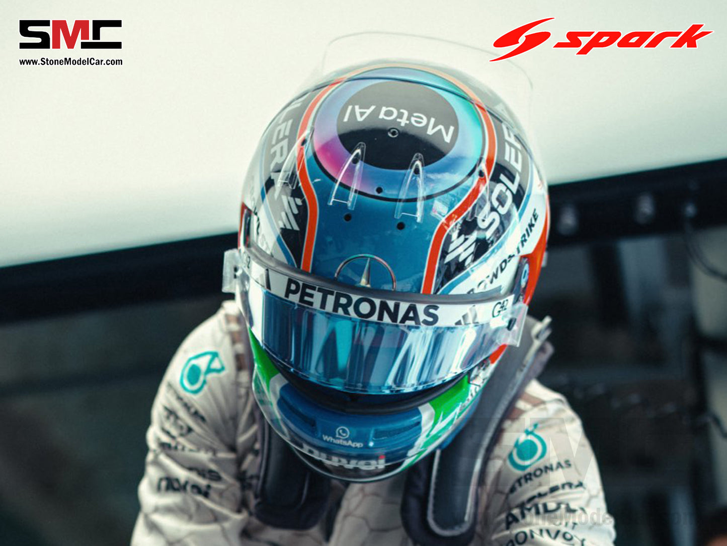 [Pre-Order] Mercedes F1 W16 #12 Kimi Antonelli US Austin GP 2025 Spark 1:5 Miniature Helmet