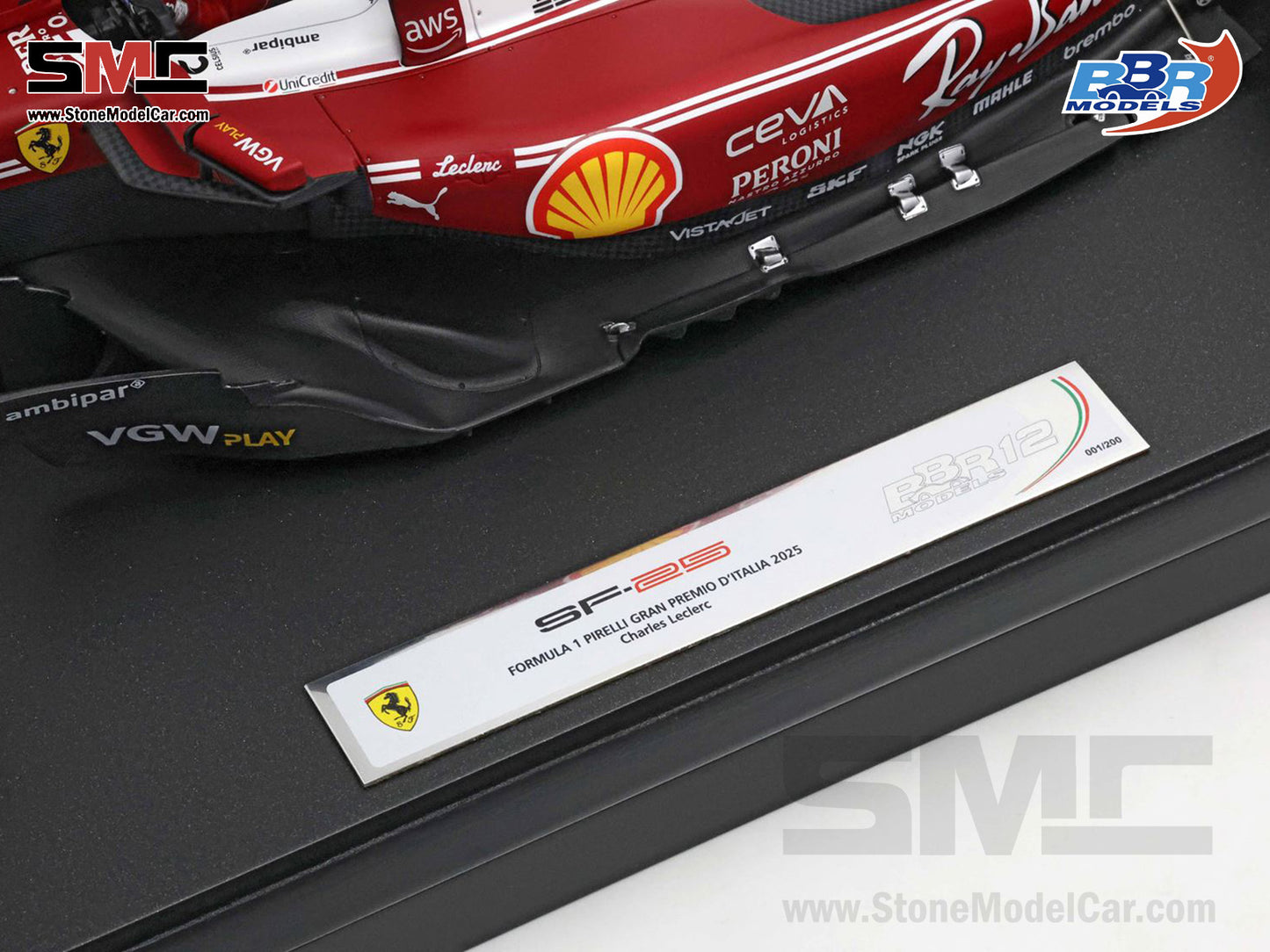 [Pre-Order] Ferrari F1 SF-25 #16 Charles Leclerc Italy Monza GP 2025 312T Special Livery BBR 1:12 BBR1227D16