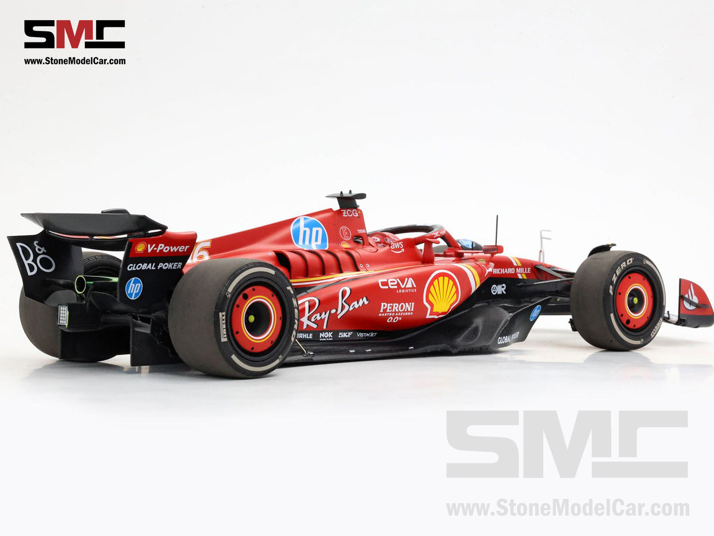 Ferrari F1 SF-24 #16 Charles Leclerc Winner US GP Austin 2024 BBR 1:18 with Leather Base