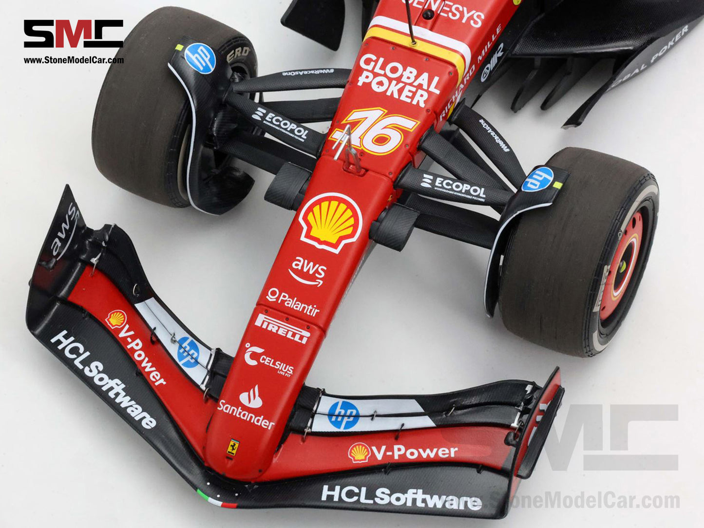 Ferrari F1 SF-24 #16 Charles Leclerc Winner US GP Austin 2024 BBR 1:18 with Leather Base