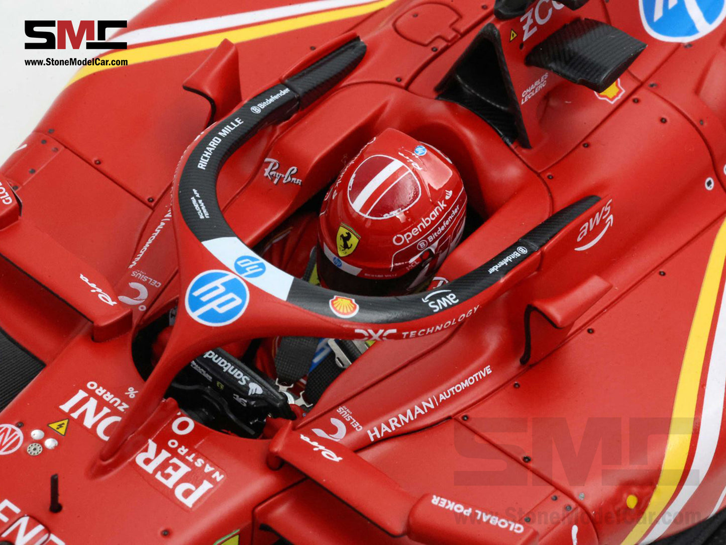 Ferrari F1 SF-24 #16 Charles Leclerc Winner US GP Austin 2024 BBR 1:18 with Leather Base