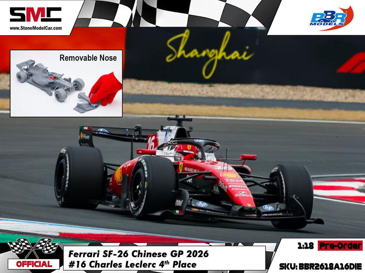 [Pre-Order] Ferrari HP F1 SF-26 #16 Charles Leclerc Chinese GP 2026 BBR 1:18 with Leather Base