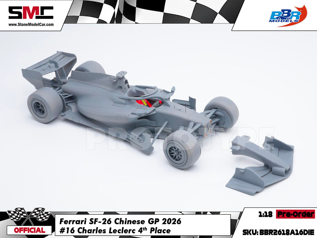 [Pre-Order] Ferrari HP F1 SF-26 #16 Charles Leclerc Chinese GP 2026 BBR 1:18 with Leather Base