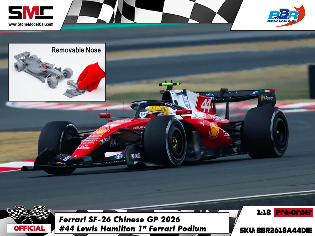 [Pre-Order] Ferrari HP F1 SF-26 #44 Lewis Hamilton Chinese GP 2026 BBR 1:18 with Leather Base
