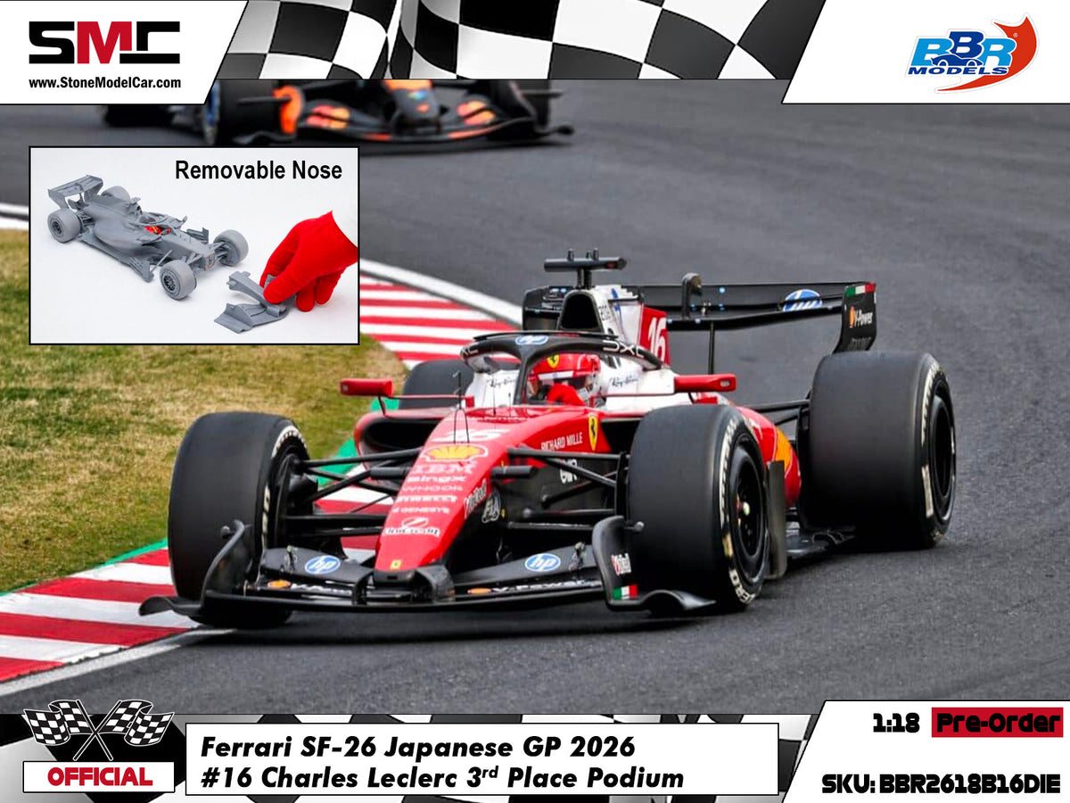 [Pre-Order] Ferrari HP F1 SF-26 #16 Charles Leclerc Japanese GP 2026 BBR 1:18 with Leather Base