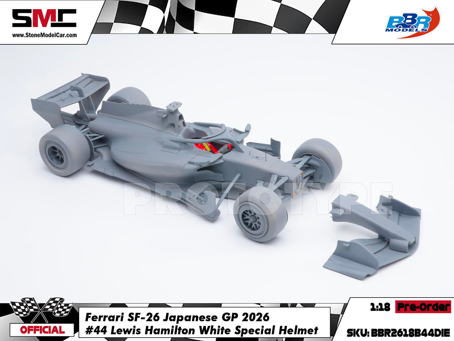 [Pre-Order] Ferrari HP F1 SF-26 #44 Lewis Hamilton Japanese GP 2026 BBR 1:18 with Leather Base