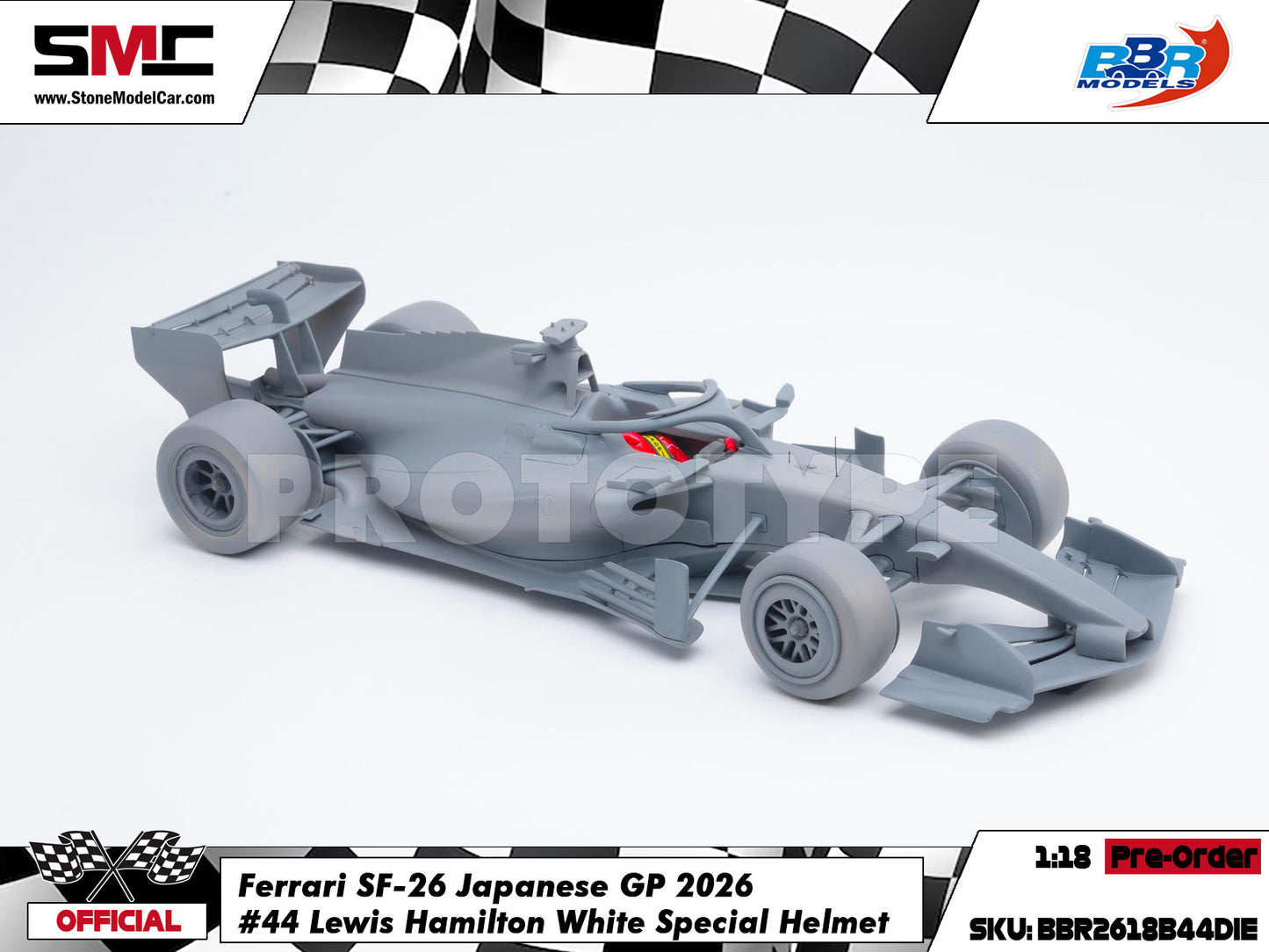 [Pre-Order] Ferrari HP F1 SF-26 #44 Lewis Hamilton Japanese GP 2026 BBR 1:18 with Leather Base