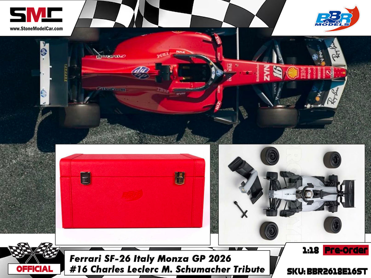 [Pre-Order] Ferrari HP F1 SF-26 #16 Charles Leclerc Italy Monza GP 2026 BBR 1:18 Red Leather Gift Box
