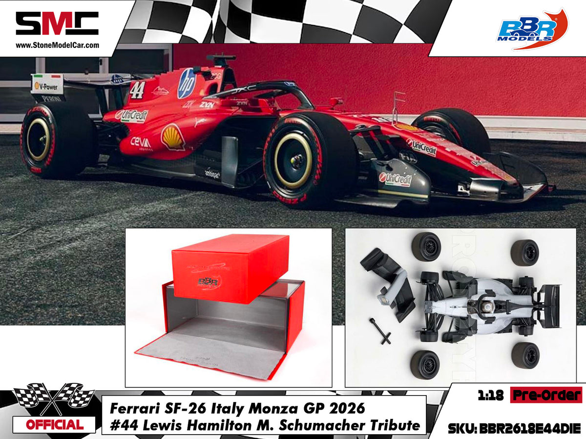 [Pre-Order] Ferrari HP F1 SF-26 #44 Lewis Hamilton Italy Monza GP 2026 BBR 1:18 with Leather Base