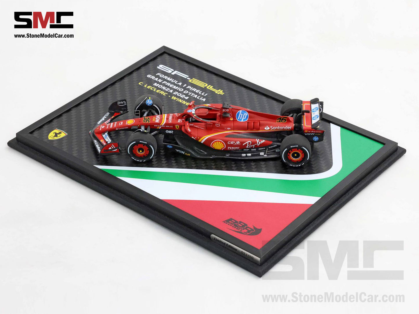 Ferrari F1 SF-24 #16 Charles Leclerc Winner Italy GP 2024 BBR 1:43 BBRC307AST M3 Special Pack