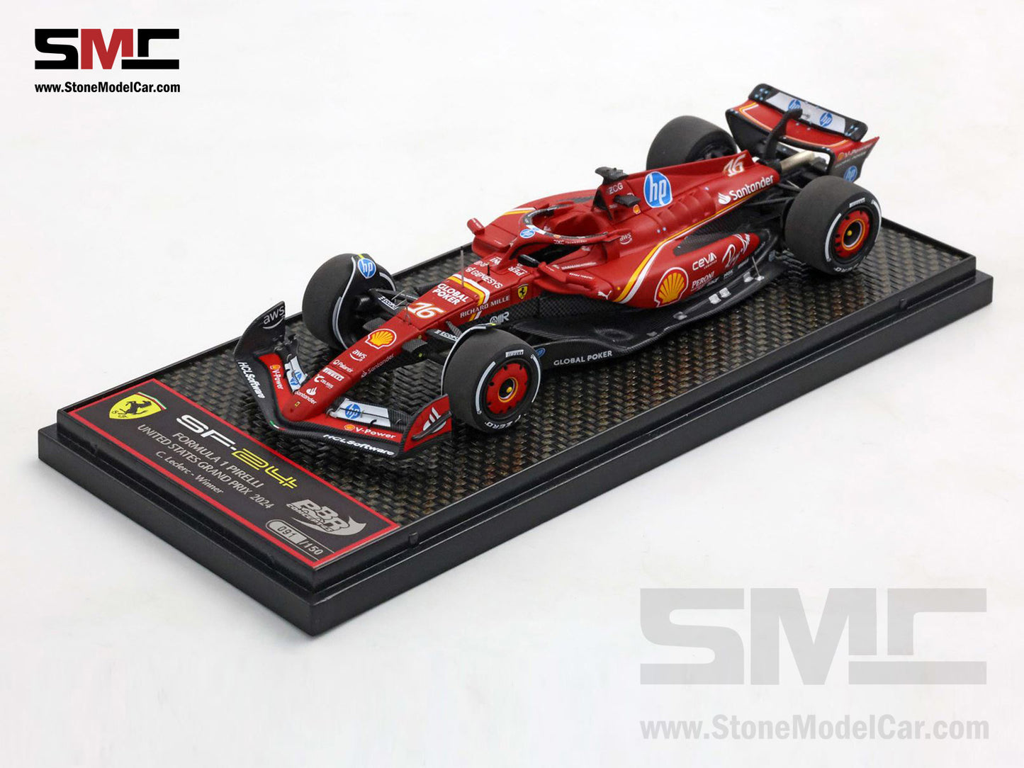 [Pre-Order] Ferrari F1 SF-24 #16 Charles Leclerc Winner US GP Austin 2024 BBR 1:43 BBRC312A