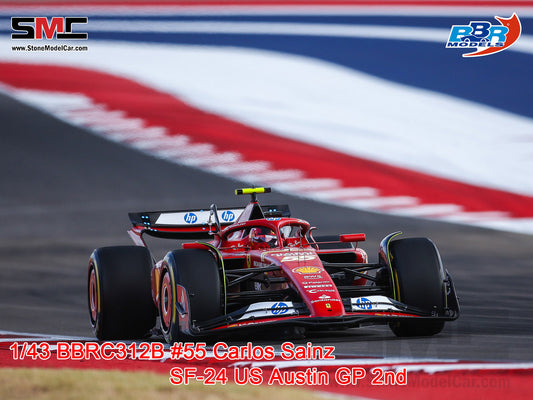 [Pre-Order] Ferrari F1 SF-24 #55 Carlos Sainz US GP 2nd Austin 2024 BBR 1:43 BBRC312B