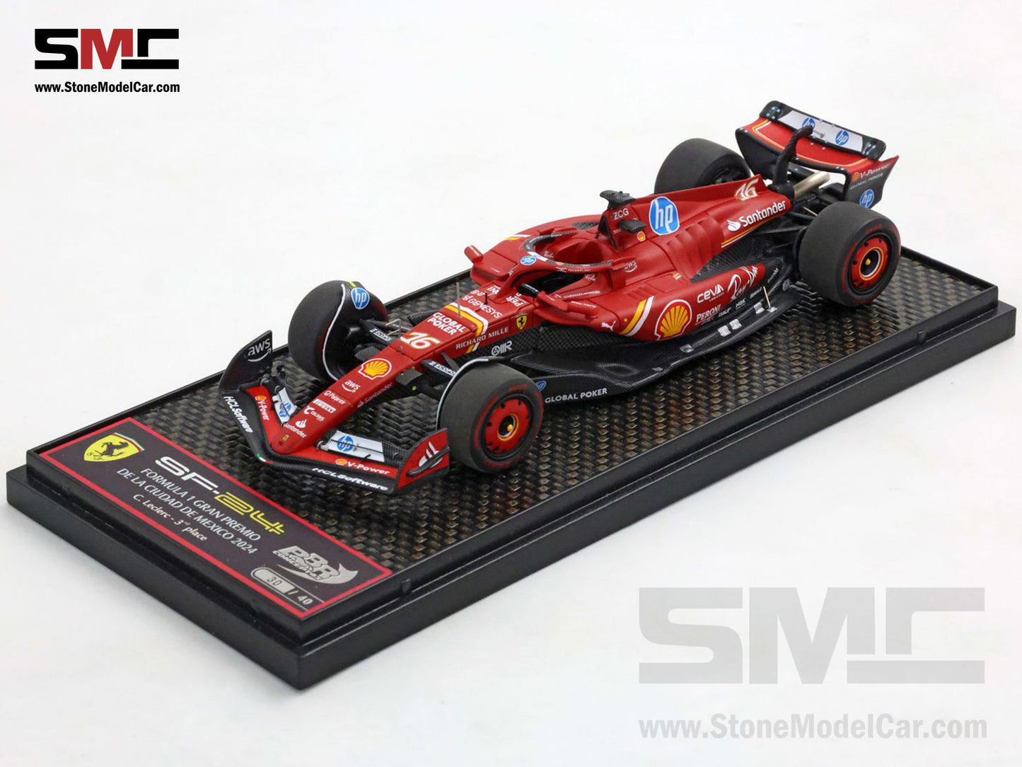 Ferrari F1 SF-24 #16 Charles Leclerc Mexico GP 3rd Place 2024 BBR 1:43 BBRC313A
