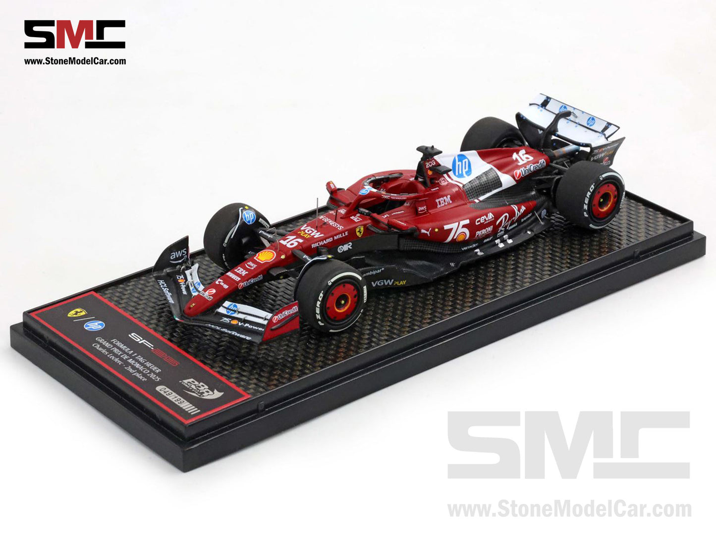 Ferrari F1 SF-25 #16 Charles Leclerc Monaco GP 2025 Shell Special Livery BBR 1:43 BBRC321C16