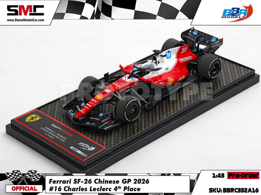 [Pre-Order] Ferrari HP F1 SF-26 #16 Charles Leclerc Chinese GP 2026 BBR 1:43 BBRC332A16