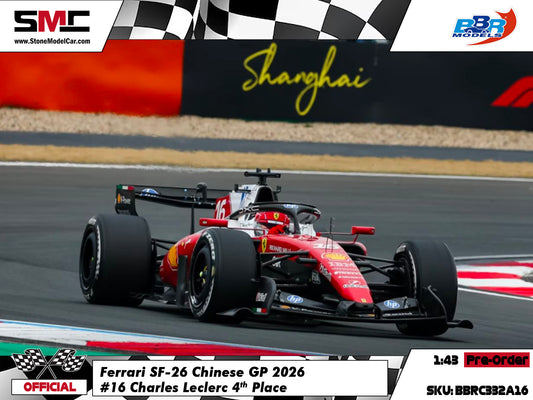 [Pre-Order] Ferrari HP F1 SF-26 #16 Charles Leclerc Chinese GP 2026 BBR 1:43 BBRC332A16