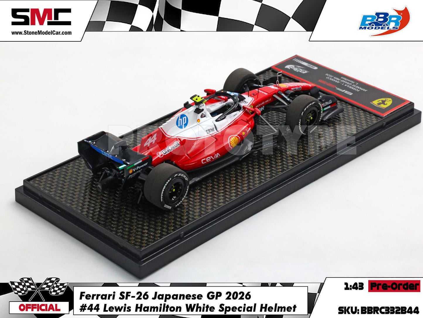 [Pre-Order] Ferrari HP F1 SF-26 #44 Lewis Hamilton Japanese GP 2026 BBR 1:43 BBRC332B44