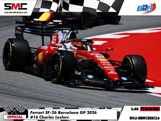 [Pre-Order] Ferrari HP F1 SF-26 #16 Charles Leclerc Barcelona GP 2026 BBR 1:43 BBRC332C16