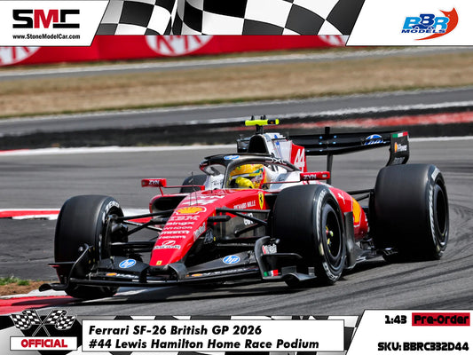 [Pre-Order] Ferrari HP F1 SF-26 #44 Lewis Hamilton British GP Podium 2026 BBR 1:43 BBRC332D44