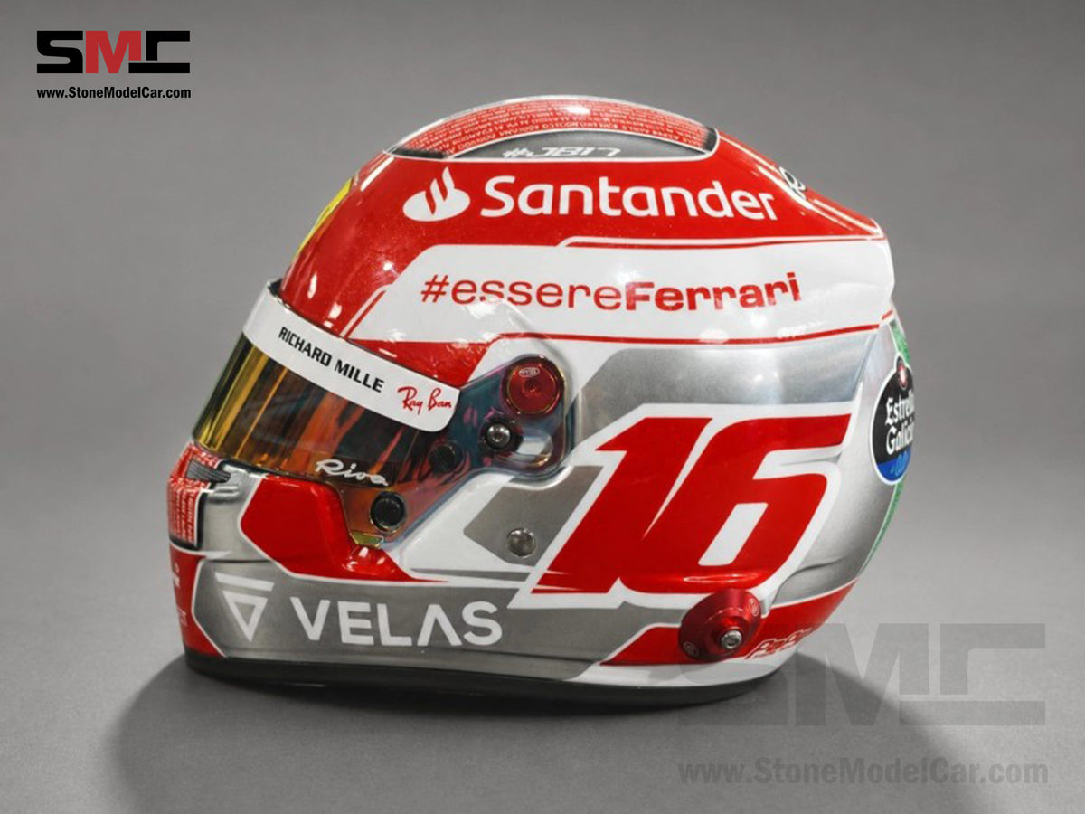 Ferrari F1 F1-75 #16 Charles Leclerc Abu Dhabi GP 2022 BELL 1:2 Miniature Helmet LE 256 pcs