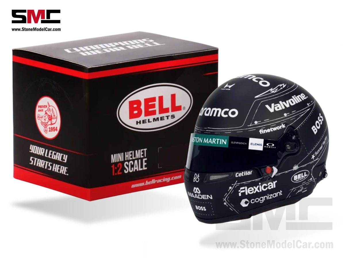 Aston Martin F1 AMR26 #14 Fernando Alonso Spanish Madrid GP 2026 BELL 1:2 Miniature Helmet