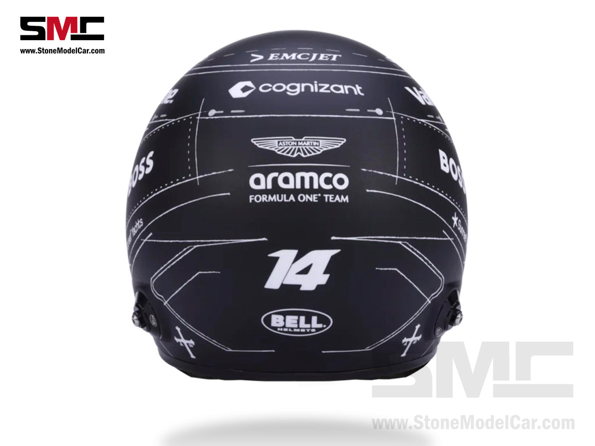 Aston Martin F1 AMR26 #14 Fernando Alonso Spanish Madrid GP 2026 BELL 1:2 Miniature Helmet