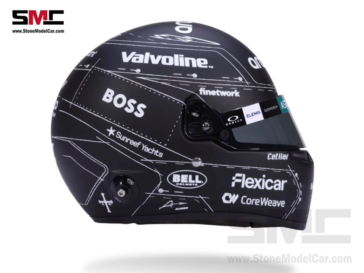 Aston Martin F1 AMR26 #14 Fernando Alonso Spanish Madrid GP 2026 BELL 1:2 Miniature Helmet