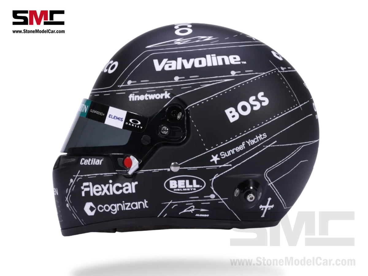 Aston Martin F1 AMR26 #14 Fernando Alonso Spanish Madrid GP 2026 BELL 1:2 Miniature Helmet