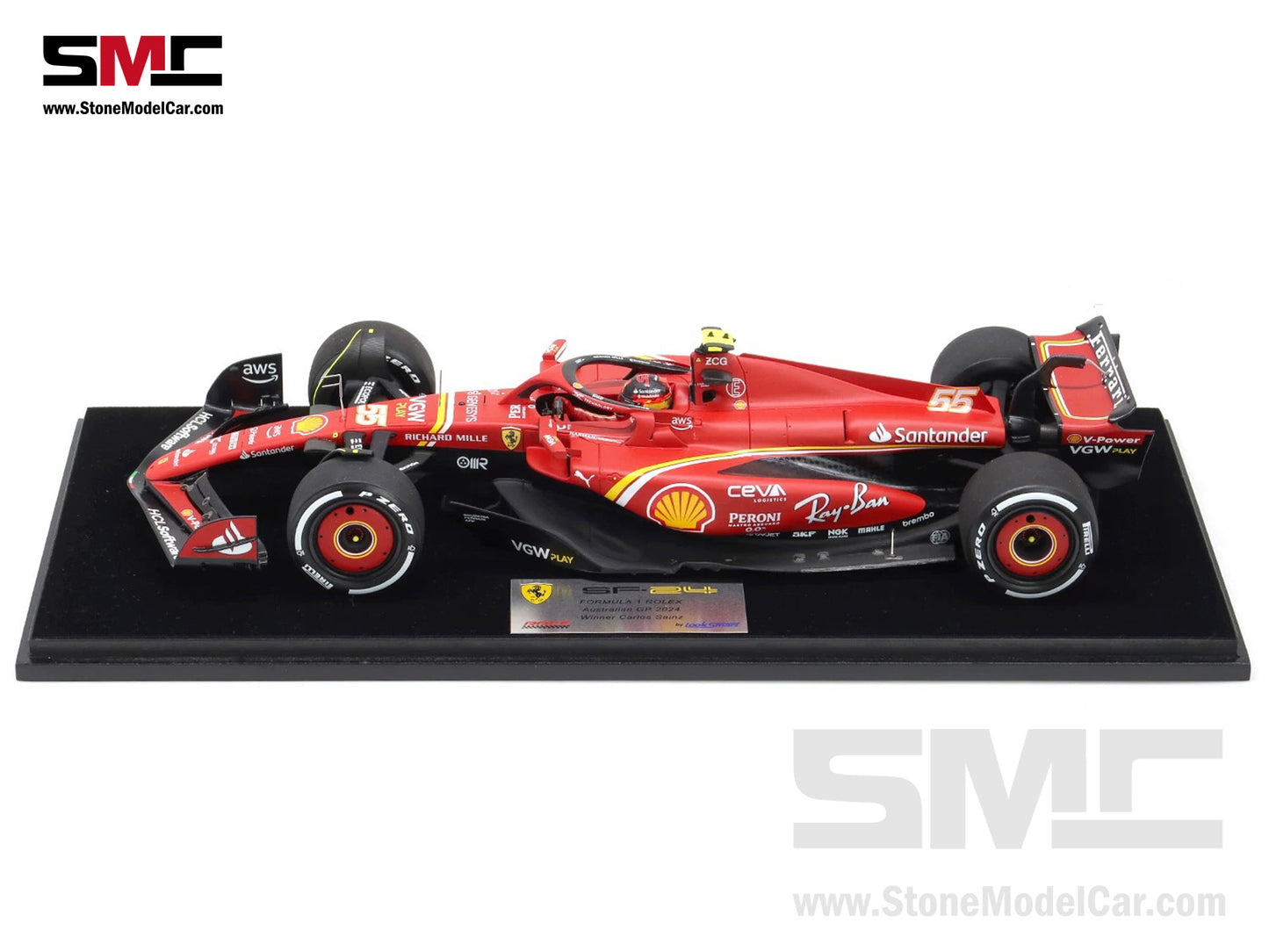 [Pre-Order] Ferrari F1 SF-24 #55 Carlos Sainz Australia GP Winner 2024 Looksmart 1:18 LS18F1059