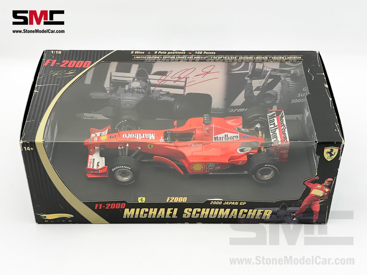 HotWheels 1:18 M. Schumacher Ferrari F1-2000 campeón del mundo de Fórmula 1 2000 GP de Suzuka HotWheels 1:18 M. Schumacher Ferrari F1-2000 campeón del mundo de Fórmula 1 2000 GP de Suzuka