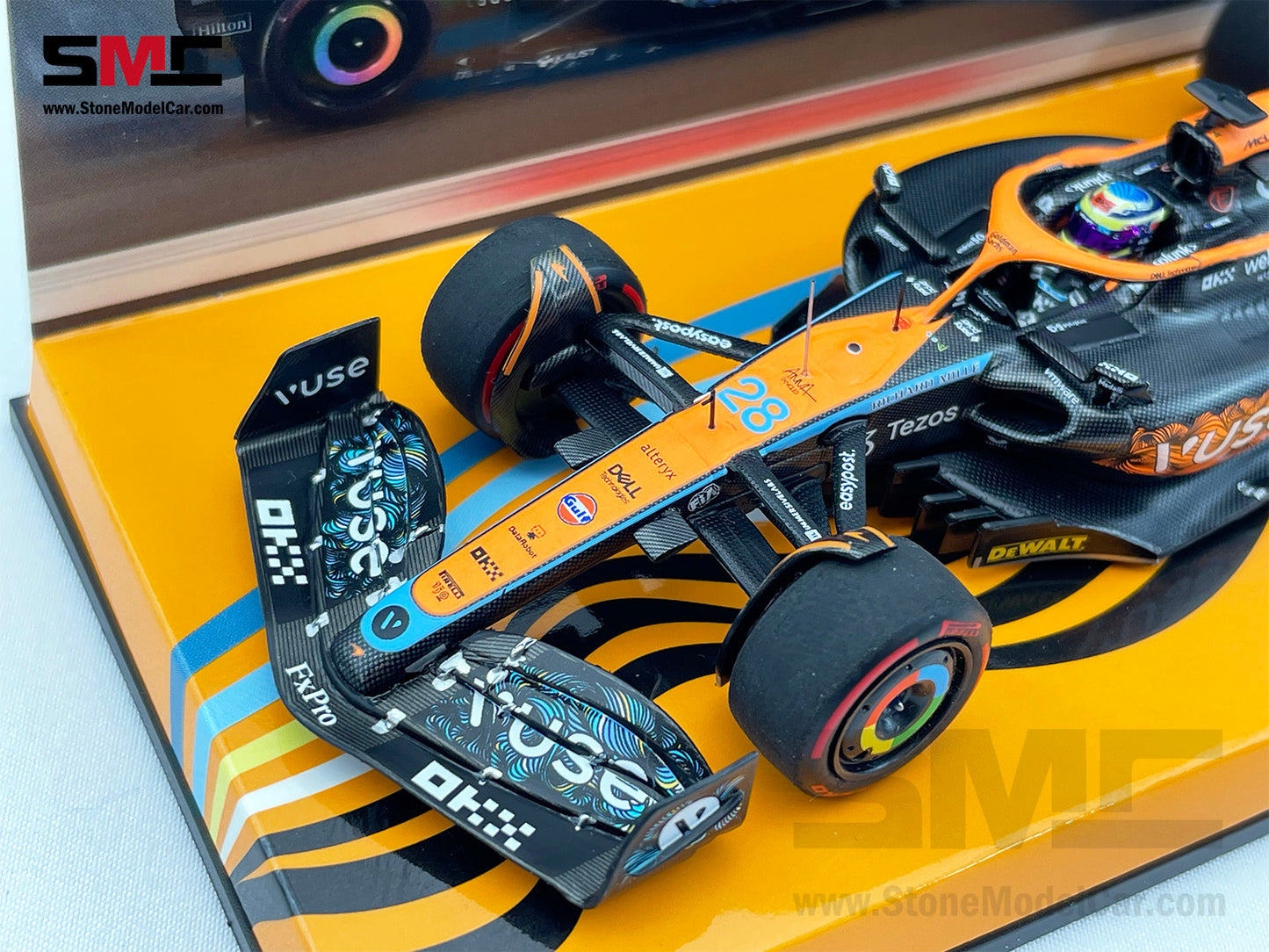 2022 Mclaren F1 MCL36 #28 Oscar Piastri Abu Dhabi GP Test Special Livery 1:43 MINICHAMPS
