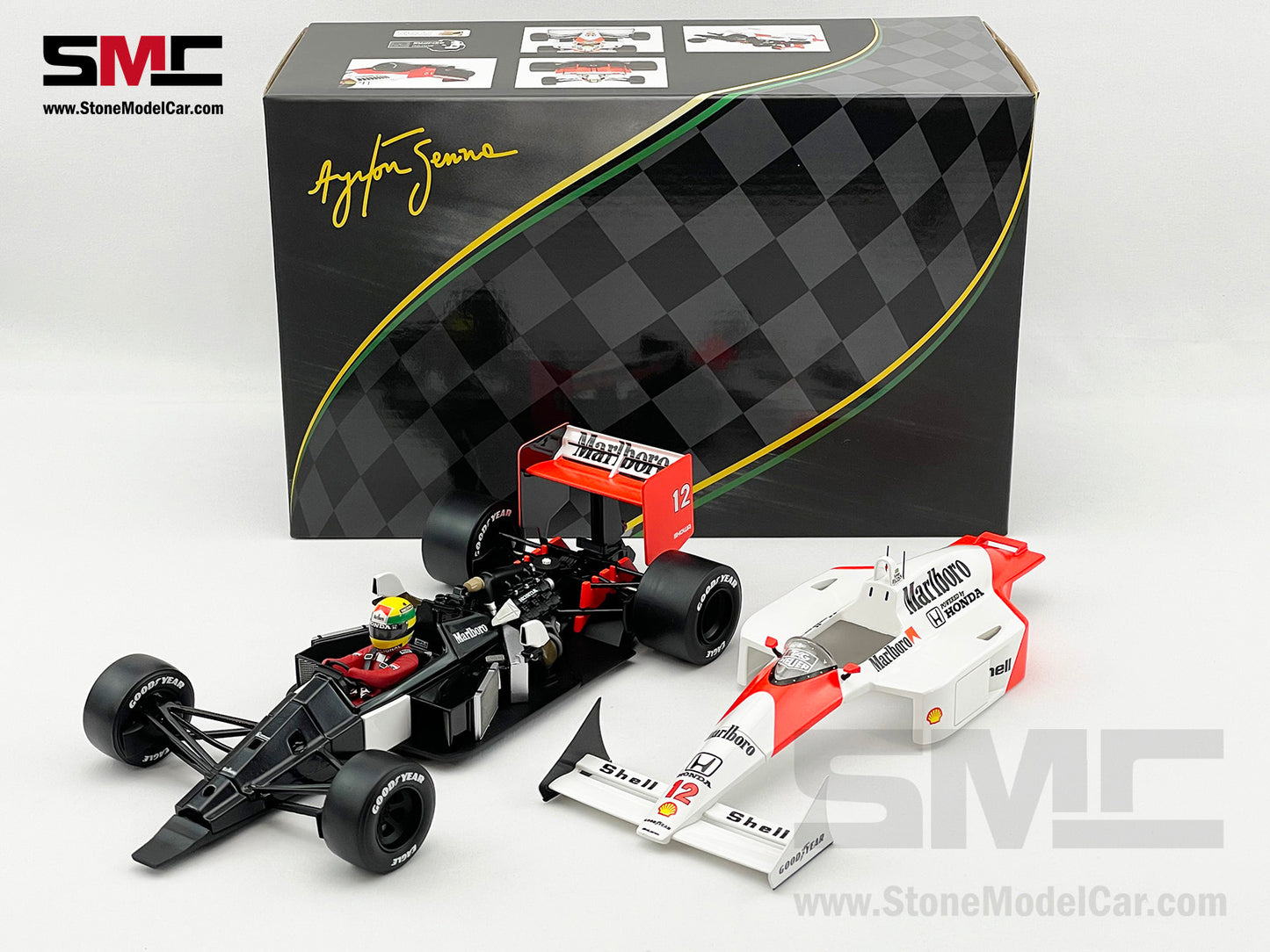 Mclaren MP4/4 #12 Ayrton Senna 1988 F1 World Champion 1:18 Premium X Full Open w Decal