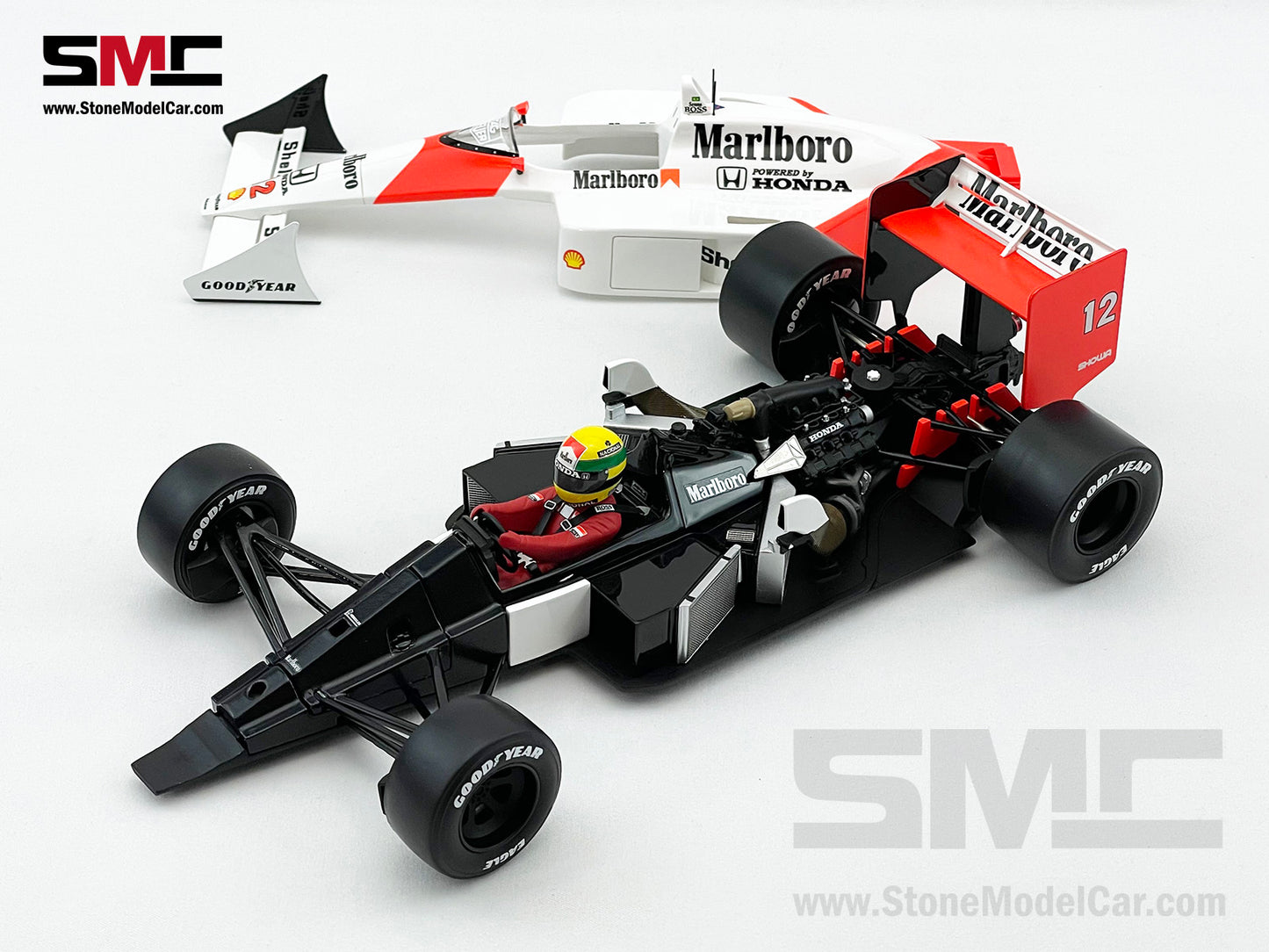 Mclaren MP4/4 #12 Ayrton Senna 1988 F1 World Champion 1:18 Premium X Full Open w Decal