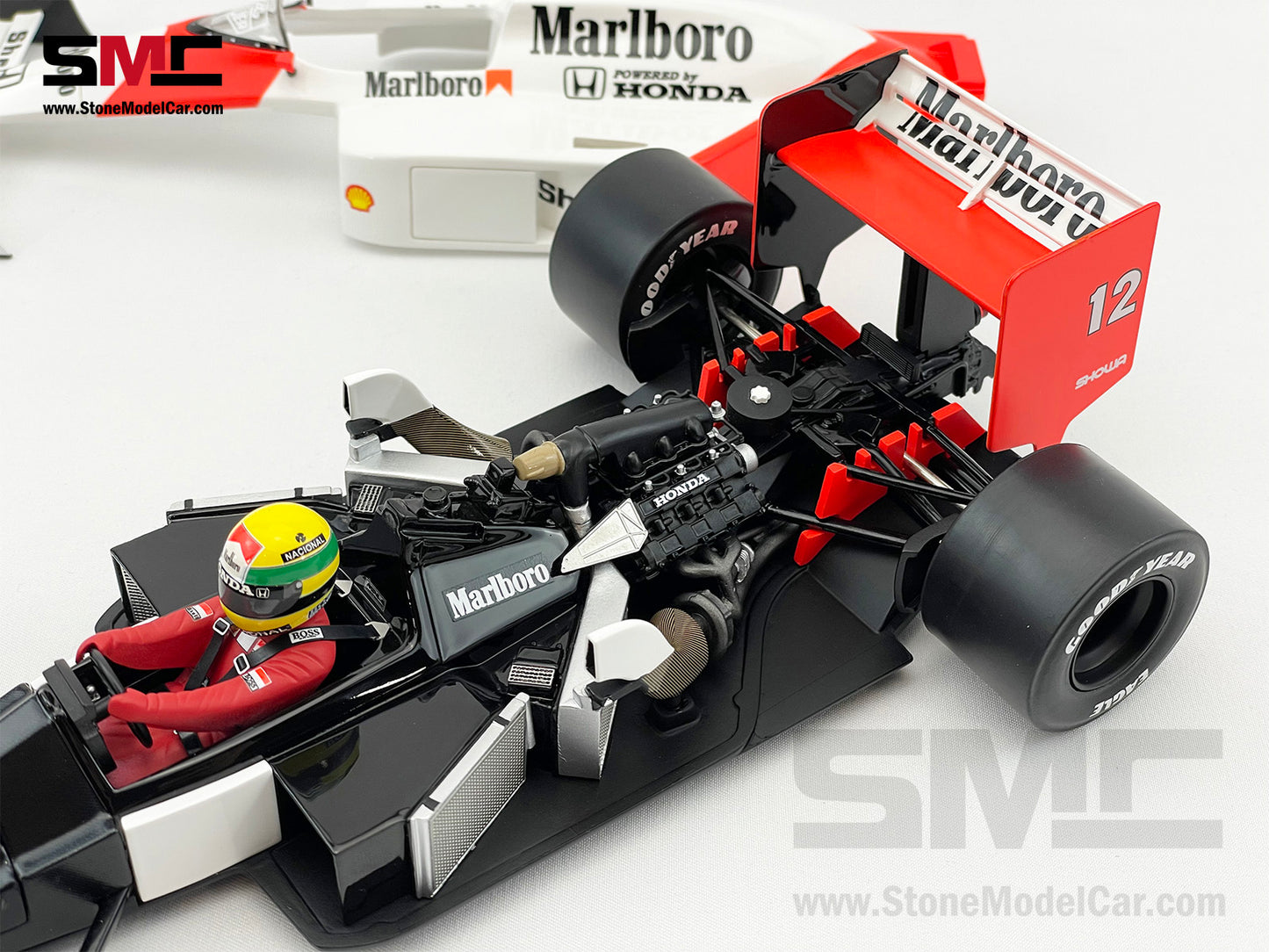 Mclaren MP4/4 #12 Ayrton Senna 1988 F1 World Champion 1:18 Premium X Full Open w Decal