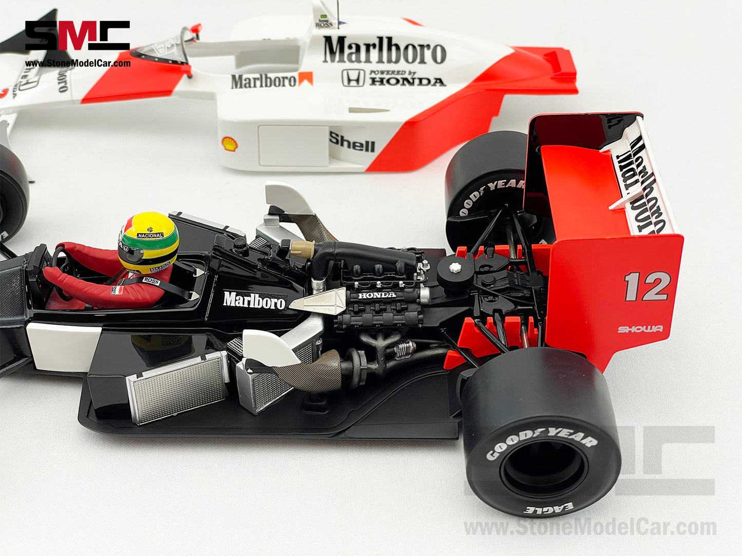 Mclaren MP4/4 #12 Ayrton Senna 1988 F1 World Champion 1:18 Premium X Full Open w Decal